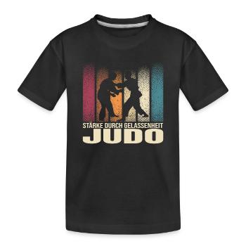 Stärke durch Gelassenheit - Judo - Kinder Premium Bio T-Shirt - Schwarz - Vorne