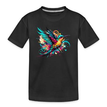 Hummingbird - Kids' Premium Organic T-Shirt - black - Front