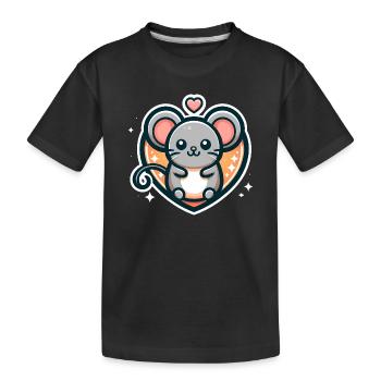 Favorite mouse - Kids' Premium Organic T-Shirt - black - Front