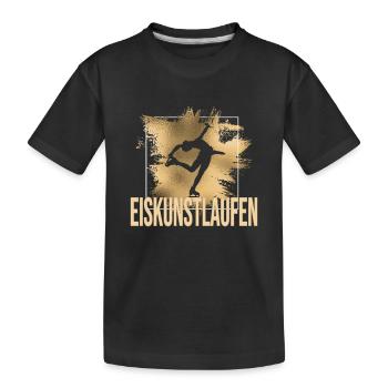 Eiskunstlauf - Kinder Premium Bio T-Shirt - Schwarz - Vorne