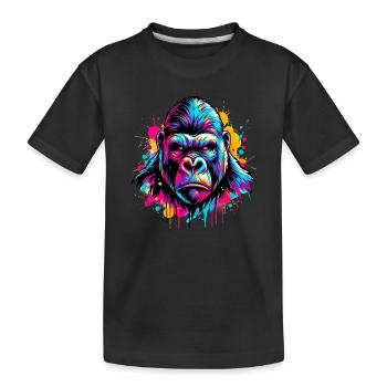 Gorilla - Kinder Premium Bio T-Shirt - Schwarz - Vorne