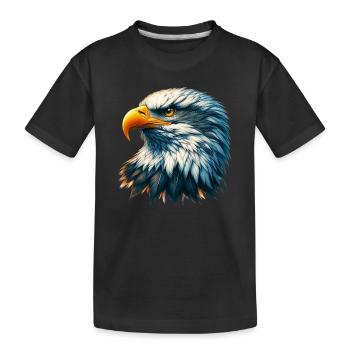 Adler - Kinder Premium Bio T-Shirt - Schwarz - Vorne