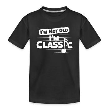 klassische Musik lustig Spruch Noten Musiker Logo - Kinder Premium Bio T-Shirt - Schwarz - Vorne