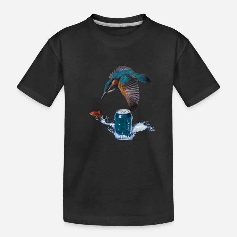 Eisvogel - Kinder Premium Bio T-Shirt - Schwarz