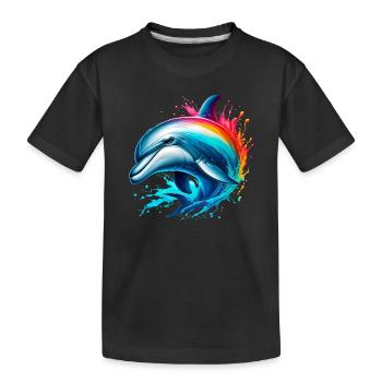 Dolphin - Kids' Premium Organic T-Shirt - black - Front