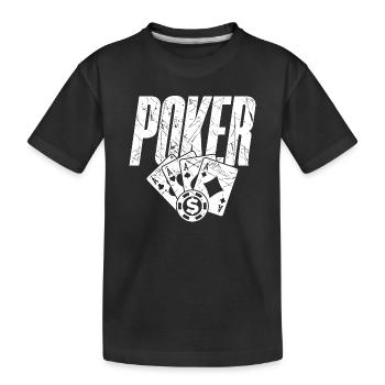 Casino Gambling Poker Winning Card Game Jackpot - Kids' Premium Organic T-Shirt - black - Front