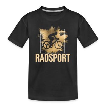 Radsport - Kinder Premium Bio T-Shirt - Schwarz - Vorne