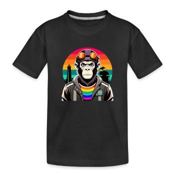 Diversité dans les vibrations : le singe moderne-rétro - T-shirt bio Premium Enfant - noir - Devant