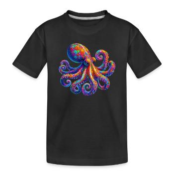 Krake - Kinder Premium Bio T-Shirt - Schwarz - Vorne