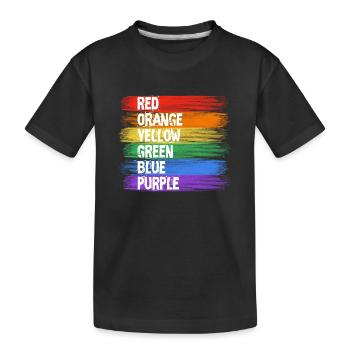 Art à rayures aux couleurs arc-en-ciel - T-shirt bio Premium Enfant - noir - Devant