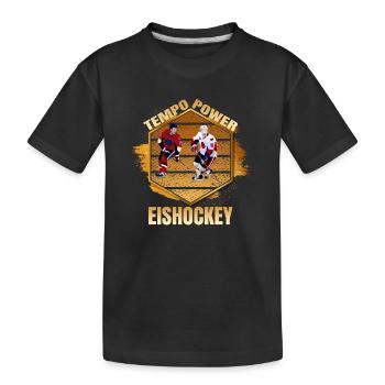 Tempo - Power - Eishockey - Kinder Premium Bio T-Shirt - Schwarz - Vorne