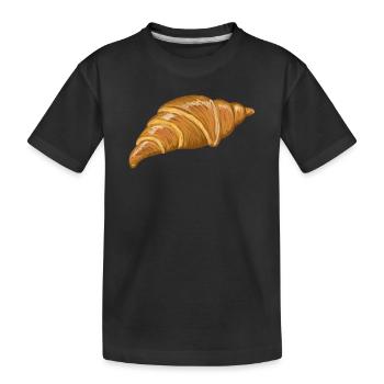 Französisches Croissant - Kinder Premium Bio T-Shirt - Schwarz - Vorne