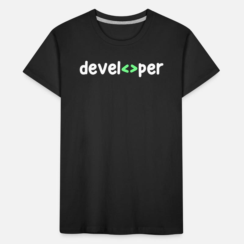 Developer Code Skripting Debug Informatik Geek Kinder Premium Bio T-Shirt