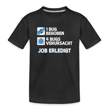 Développeur Coden skripting bugs debug correction de bugs - T-shirt bio Premium Enfant - noir - Devant