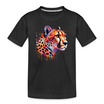 Gepard - Kinder Premium Bio T-Shirt - Schwarz - Vorne
