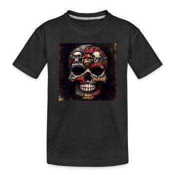 Crâne en métal lourd - T-shirt bio Premium Enfant - noir - Devant