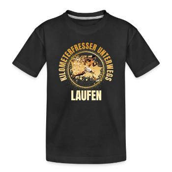 Kilometerfresser unterwegs - Kinder Premium Bio T-Shirt - Schwarz - Vorne