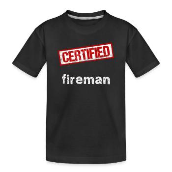 Feuerwehrmann - Kinder Premium Bio T-Shirt - Schwarz - Vorne
