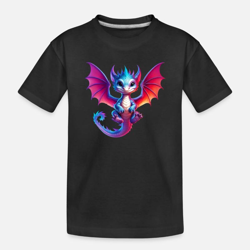 Drache - Kinder Premium Bio T-Shirt - Schwarz