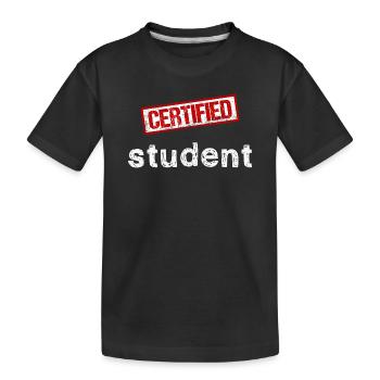 Student - Kids' Premium Organic T-Shirt - black - Front