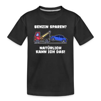 Auto Statement Tanken Tankstelle Benzin Energie - Kinder Premium Bio T-Shirt - Schwarz - Vorne