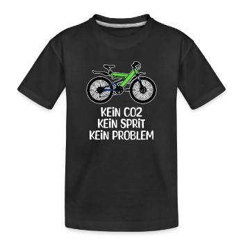 Fahrrad Tanken Energie Statement Energiespeicher - Kinder Premium Bio T-Shirt - Schwarz - Vorne