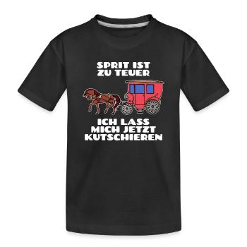 Benzin Diesel Statement Tanken Energiespeicher - Kinder Premium Bio T-Shirt - Schwarz - Vorne