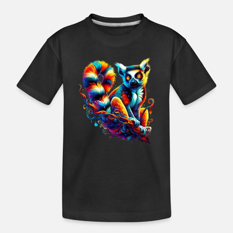 Lemur - Kinder Premium Bio T-Shirt - Schwarz