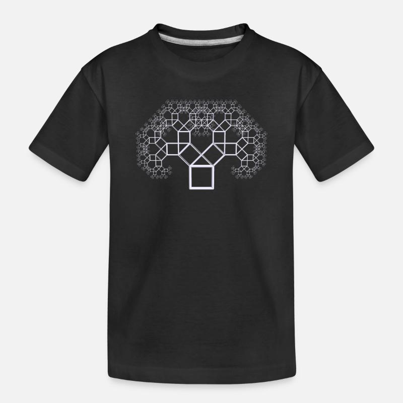 Pythagorasbaum weiss - Kinder Premium Bio T-Shirt - Schwarz