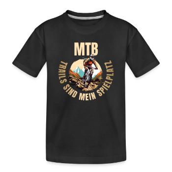 Trails sind mein Spielplatz - Kinder Premium Bio T-Shirt - Schwarz - Vorne