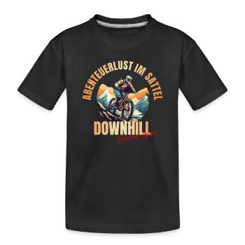 MTB: Abenteuerlust im Sattel - Kinder Premium Bio T-Shirt - Schwarz - Vorne