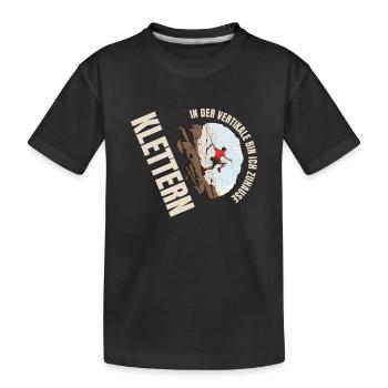 In der Vertikale bin ich Zuhause - Kinder Premium Bio T-Shirt - Schwarz - Vorne