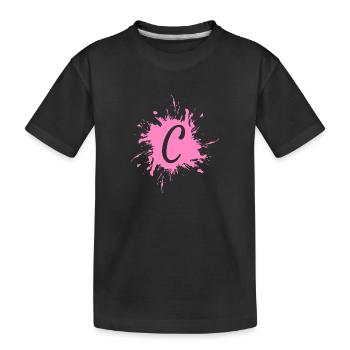 Lettre C - initiale lettre C - T-shirt bio Premium Enfant - noir - Devant