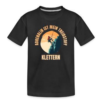 Adrenalin ist mein Treibstoff - Kinder Premium Bio T-Shirt - Schwarz - Vorne