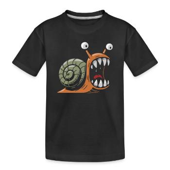Snail with large teeth - Kids' Premium Organic T-Shirt - black - Front