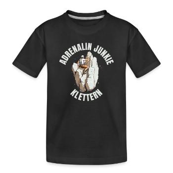 Adrenalin Junkie - Kinder Premium Bio T-Shirt - Schwarz - Vorne