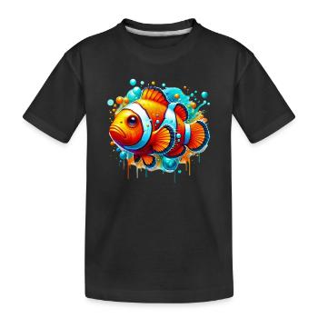 Clownfisch - Kinder Premium Bio T-Shirt - Schwarz - Vorne