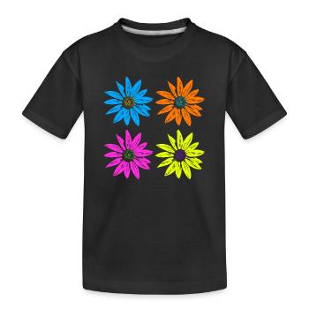 Pop Art Floral Quatre Couleurs - T-shirt bio Premium Enfant - noir - Devant