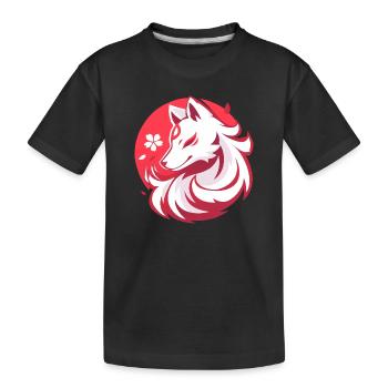 Weißfuchs nach asiatischer Art - Kinder Premium Bio T-Shirt - Schwarz - Vorne