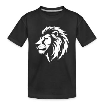 Lion - Kids' Premium Organic T-Shirt - black - Front