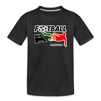 Fußball Fieber Portugal - Kinder Premium Bio T-Shirt - Schwarz - Vorne