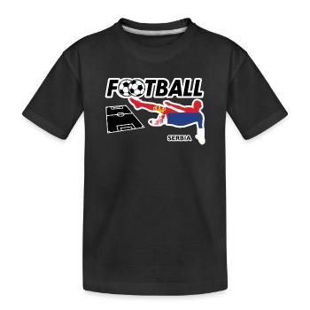 Fußball Fieber Serbien - Kinder Premium Bio T-Shirt - Schwarz - Vorne