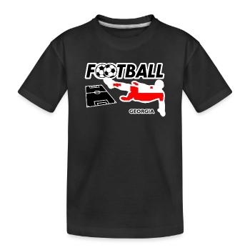 Fußball Fieber Georgia - Kinder Premium Bio T-Shirt - Schwarz - Vorne