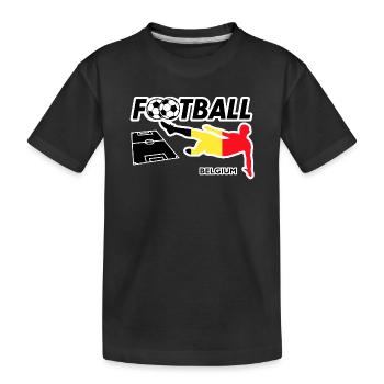 Fußball Fieber Belgien - Kinder Premium Bio T-Shirt - Schwarz - Vorne