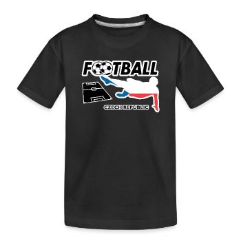 Fußball Fieber Tschechien - Kinder Premium Bio T-Shirt - Schwarz - Vorne