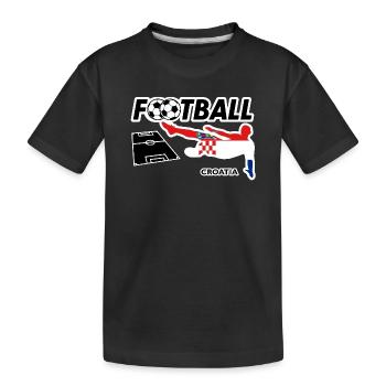Fußball Fieber Croatia - Kinder Premium Bio T-Shirt - Schwarz - Vorne