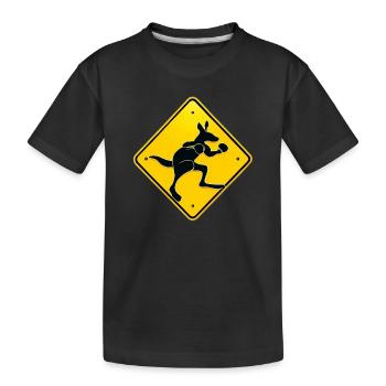 Känguru-Boxen - Kinder Premium Bio T-Shirt - Schwarz - Vorne