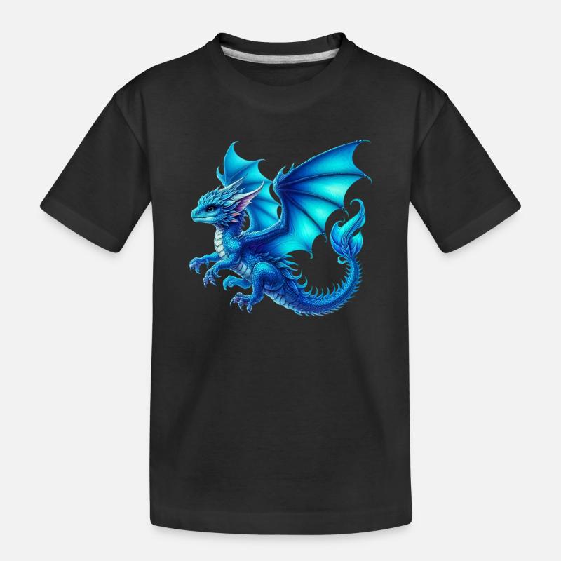 Drache - Kinder Premium Bio T-Shirt - Schwarz