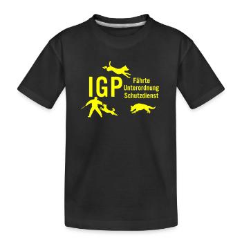 IGP Hundesport - Gelb - Kinder Premium Bio T-Shirt - Schwarz - Vorne