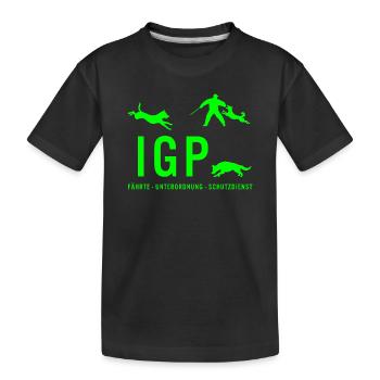 IGP Hundesport - Gruen - Kinder Premium Bio T-Shirt - Schwarz - Vorne